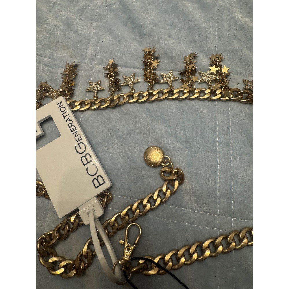 BCBGeneration Gold Star‎ Charm Chain Belt Womens XS/S NWT